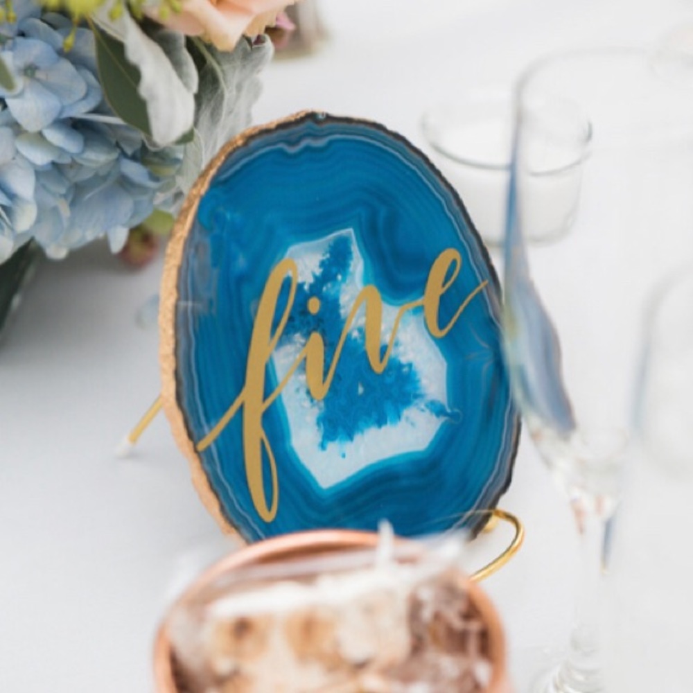 Agate Slice Table Numbers for Wedding or Party